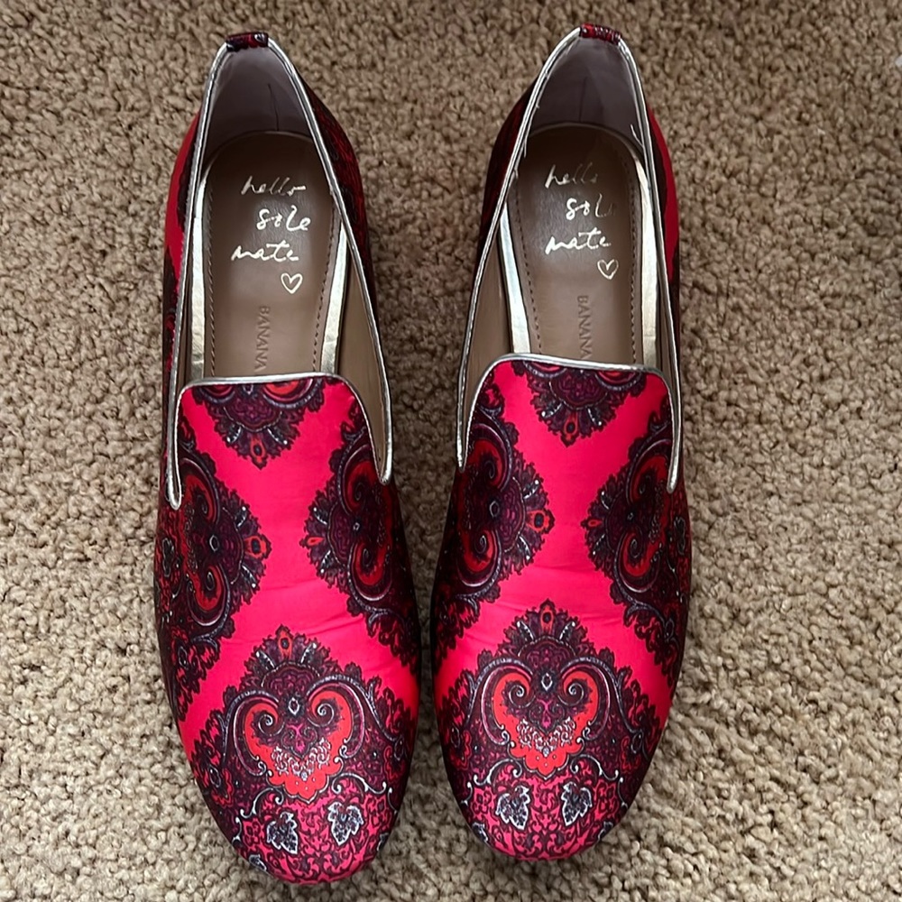 Banana Republic Louisa Paisley Loafer Pink Size 6.5